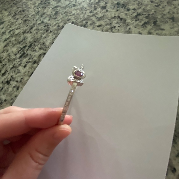 Vintage 18K White Gold Butterfly Bangle with Ruby & Diamonds - Picture 12 of 12